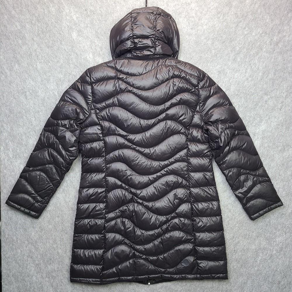 Andrew Marc Down Packable Maxi Jacket Women XL‎ Black 650 Fill Removeable Hood - Picture 4 of 13